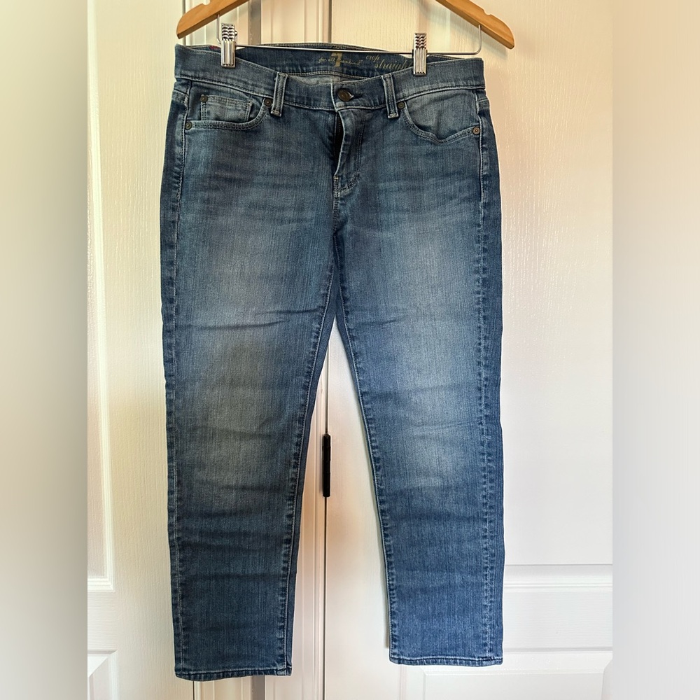 7 For All Mankind, Crop Straight Leg, Size 28 (inseam 26)